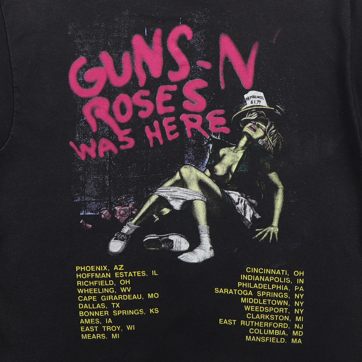 1987 Guns N Roses Appetite For Destruction Tour Shirt