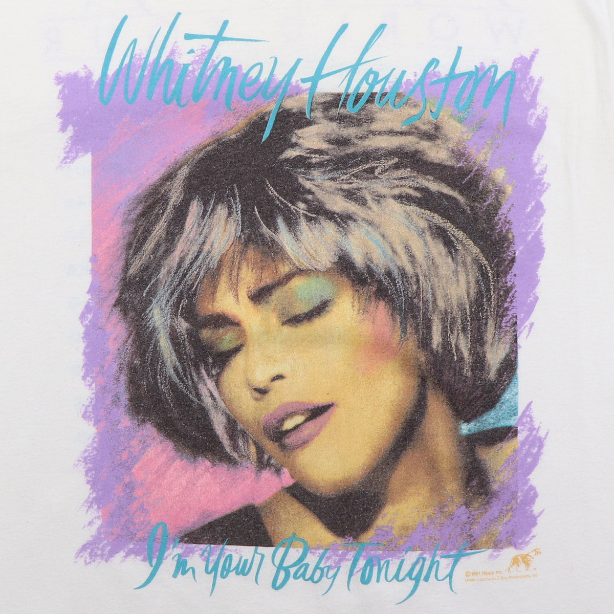 1991 Whitney Houston I'm Your Baby Tonight Tour Shirt