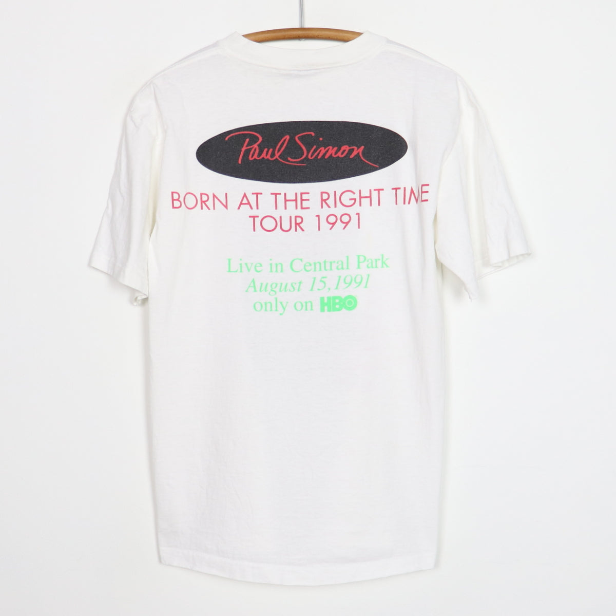 1991 Paul Simon Born At The Right Time Tour Shirt