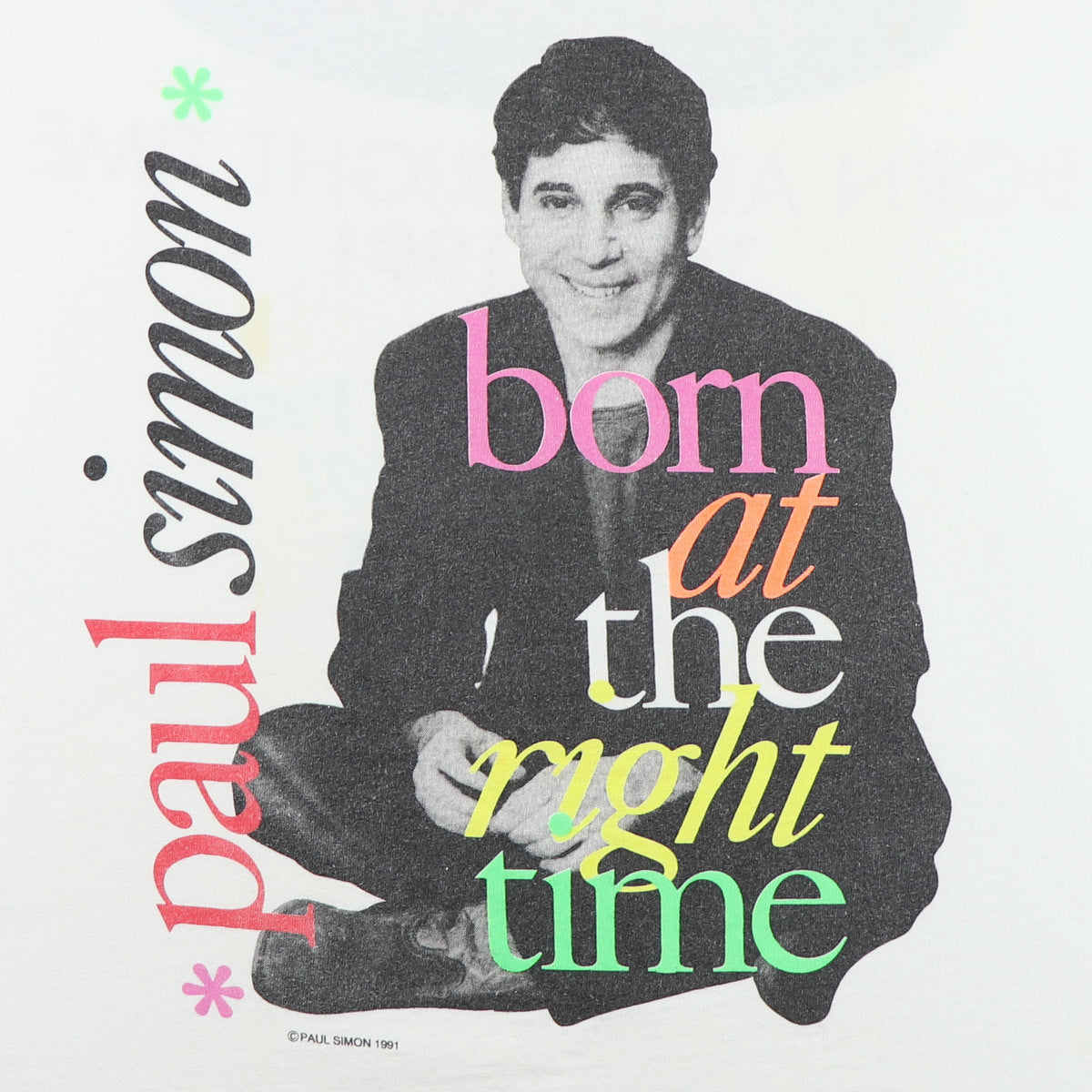 1991 Paul Simon Born At The Right Time Tour Shirt