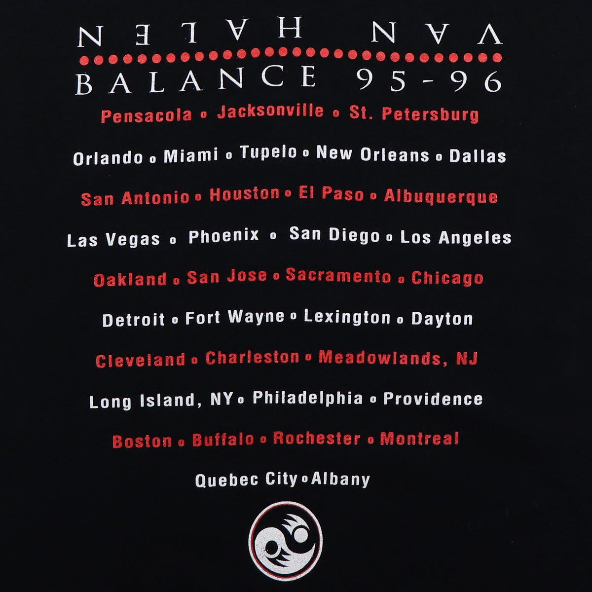 1995 Van Halen Balance Tour Shirt