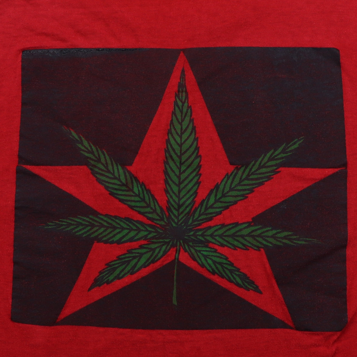 1970s Marijuana Leaf Red Star Shirt