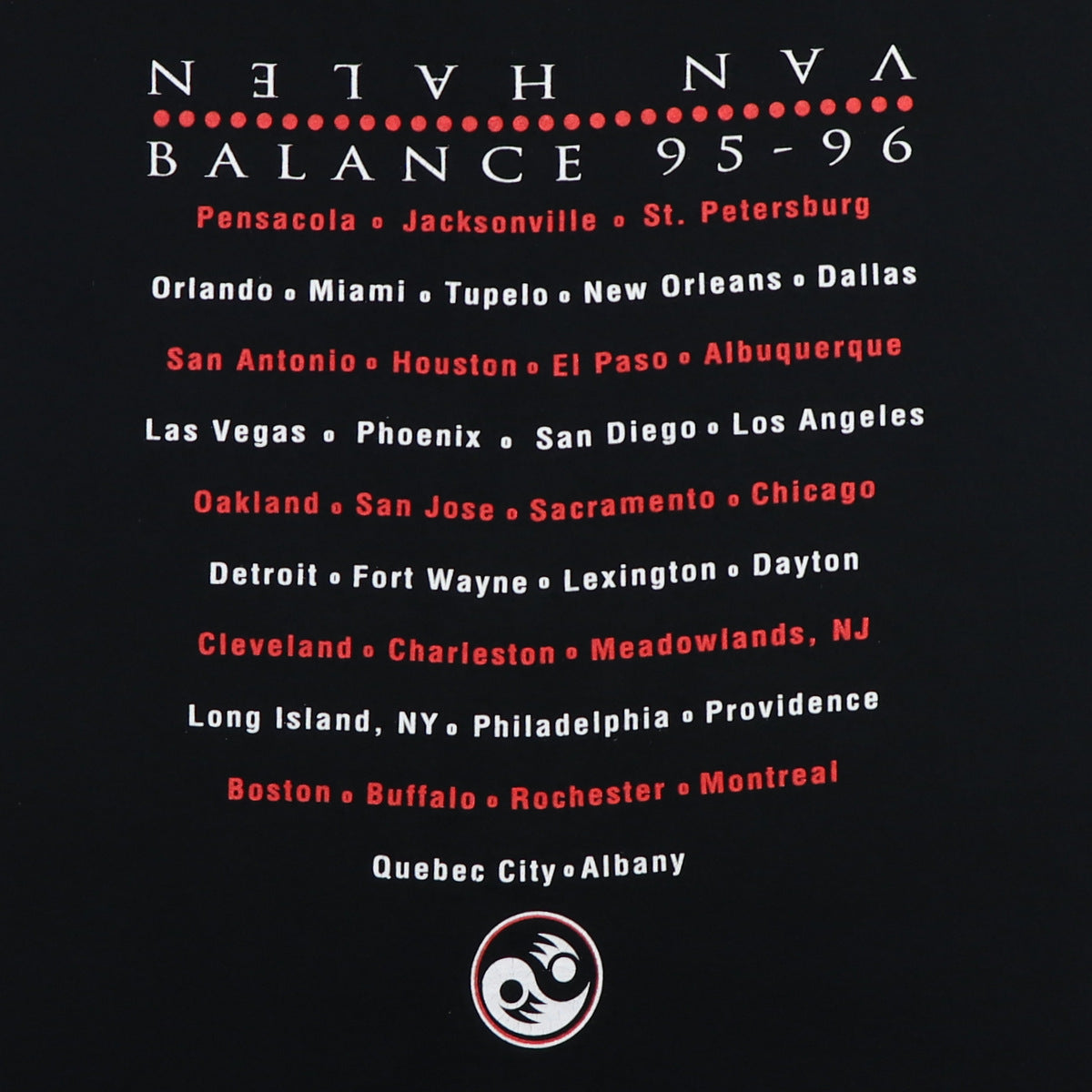 1995 Van Halen Balance Tour Shirt