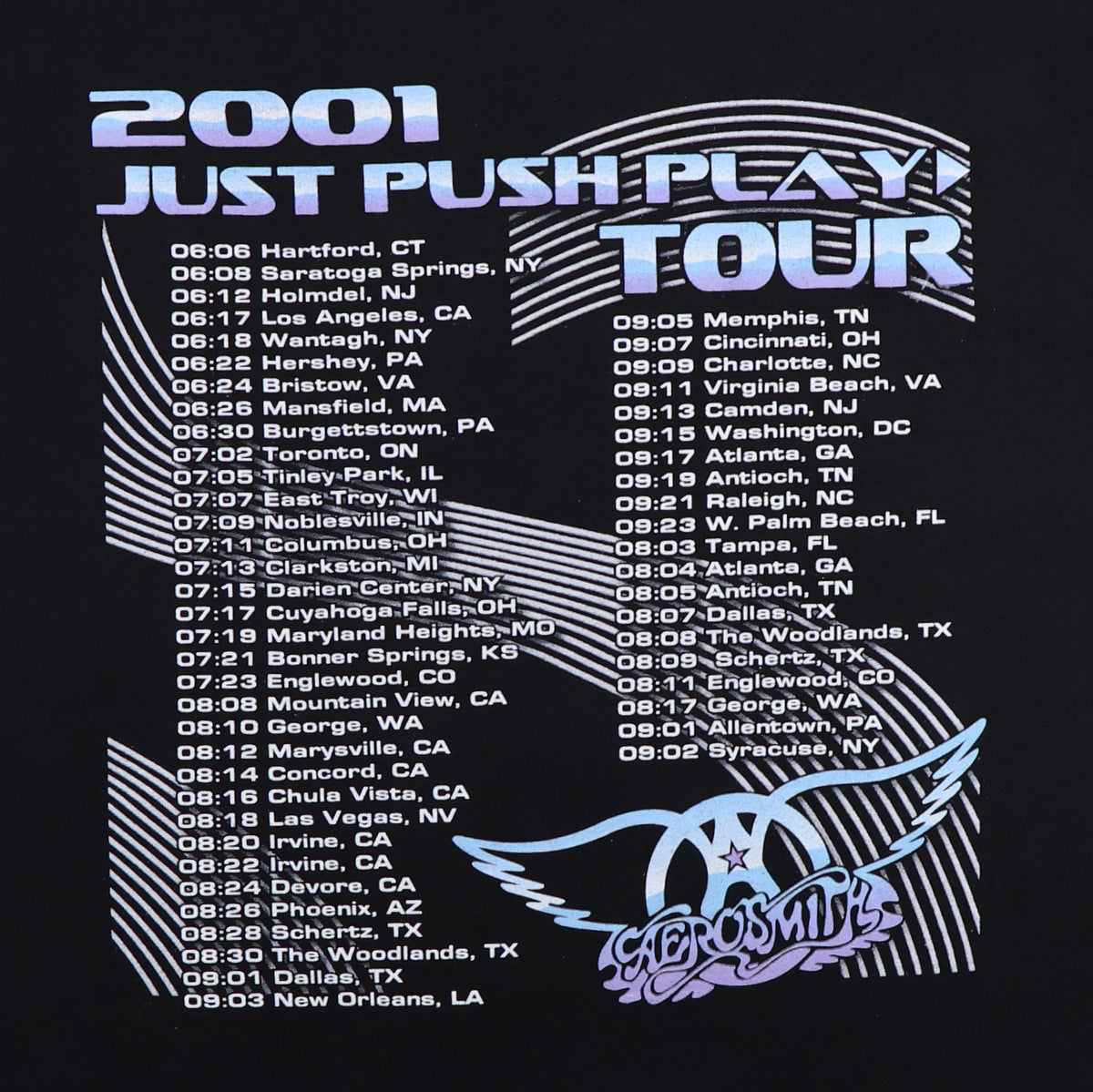2001 Aerosmith Hajime Sorayama Just Push Play Tour Shirt