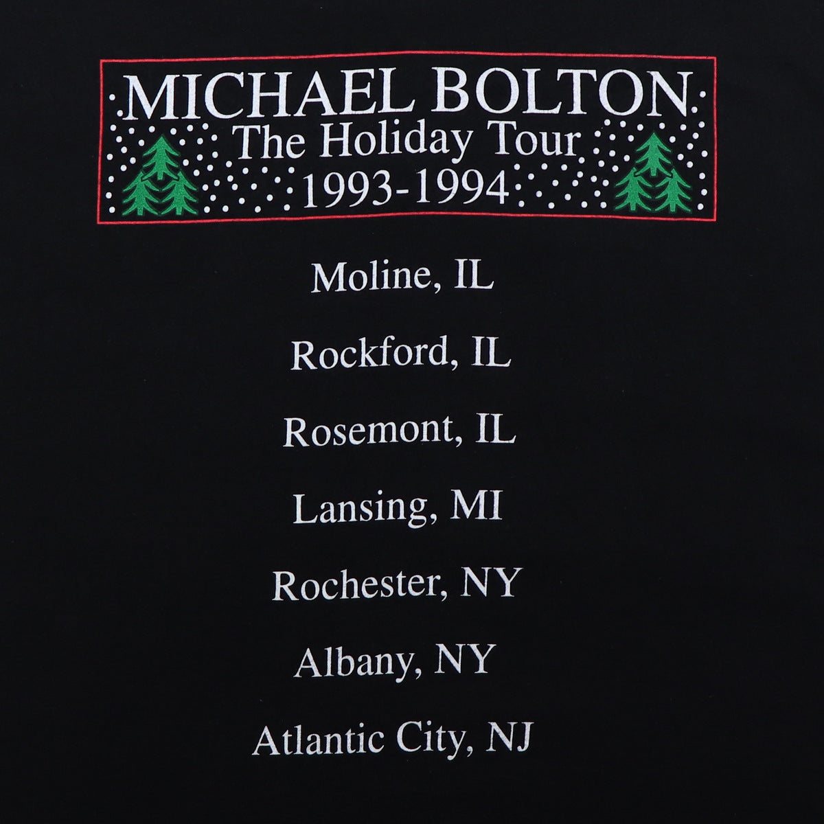 1993 Michael Bolton Holiday Tour Shirt