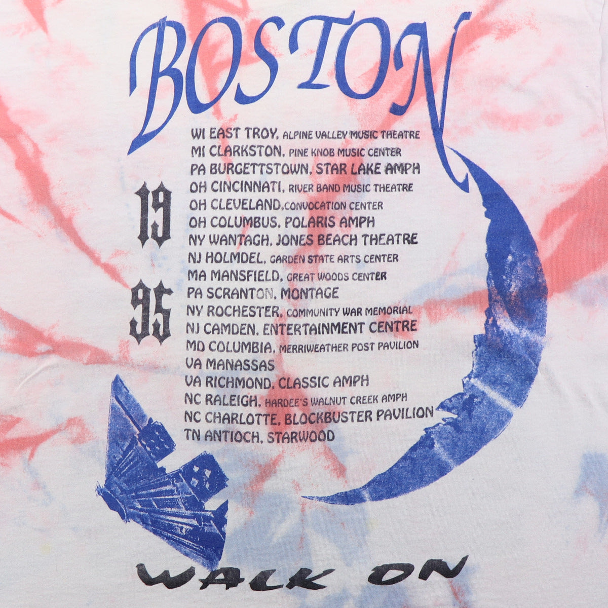 1995 Boston Walk On Tour Tie Dye Shirt