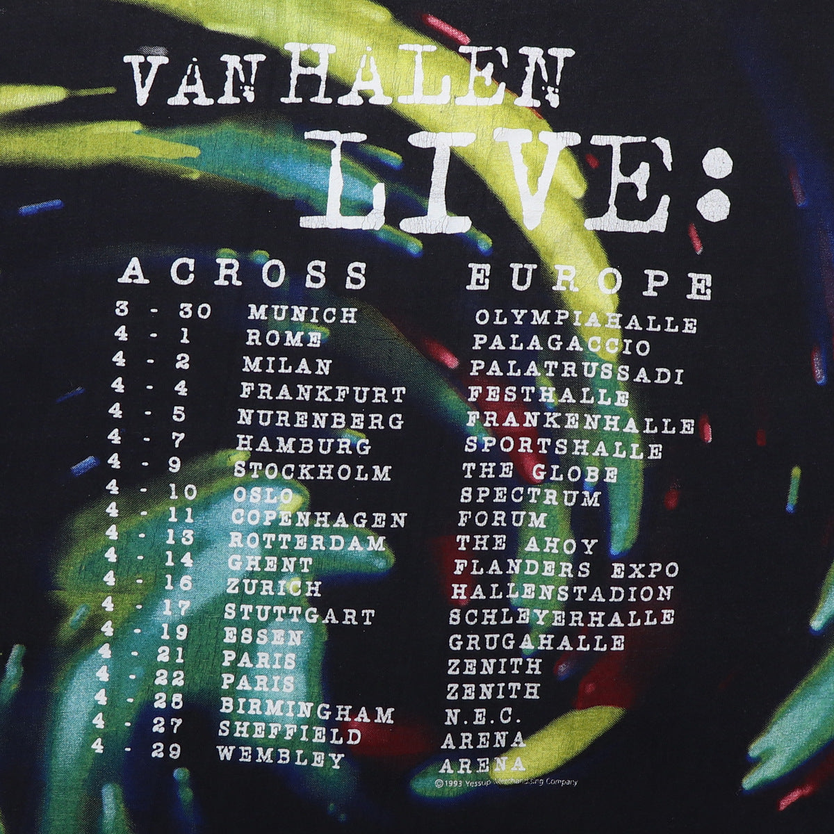 1993 Van Halen Live European Tour All Over Print Shirt