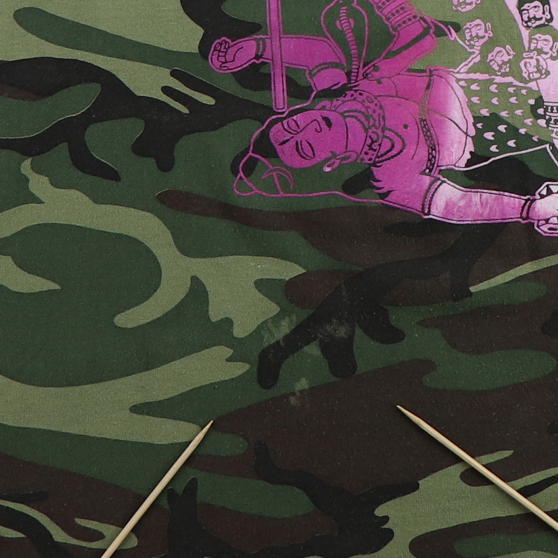 1980s Kali Hindu Goddess Camo Long Sleeve Shirt