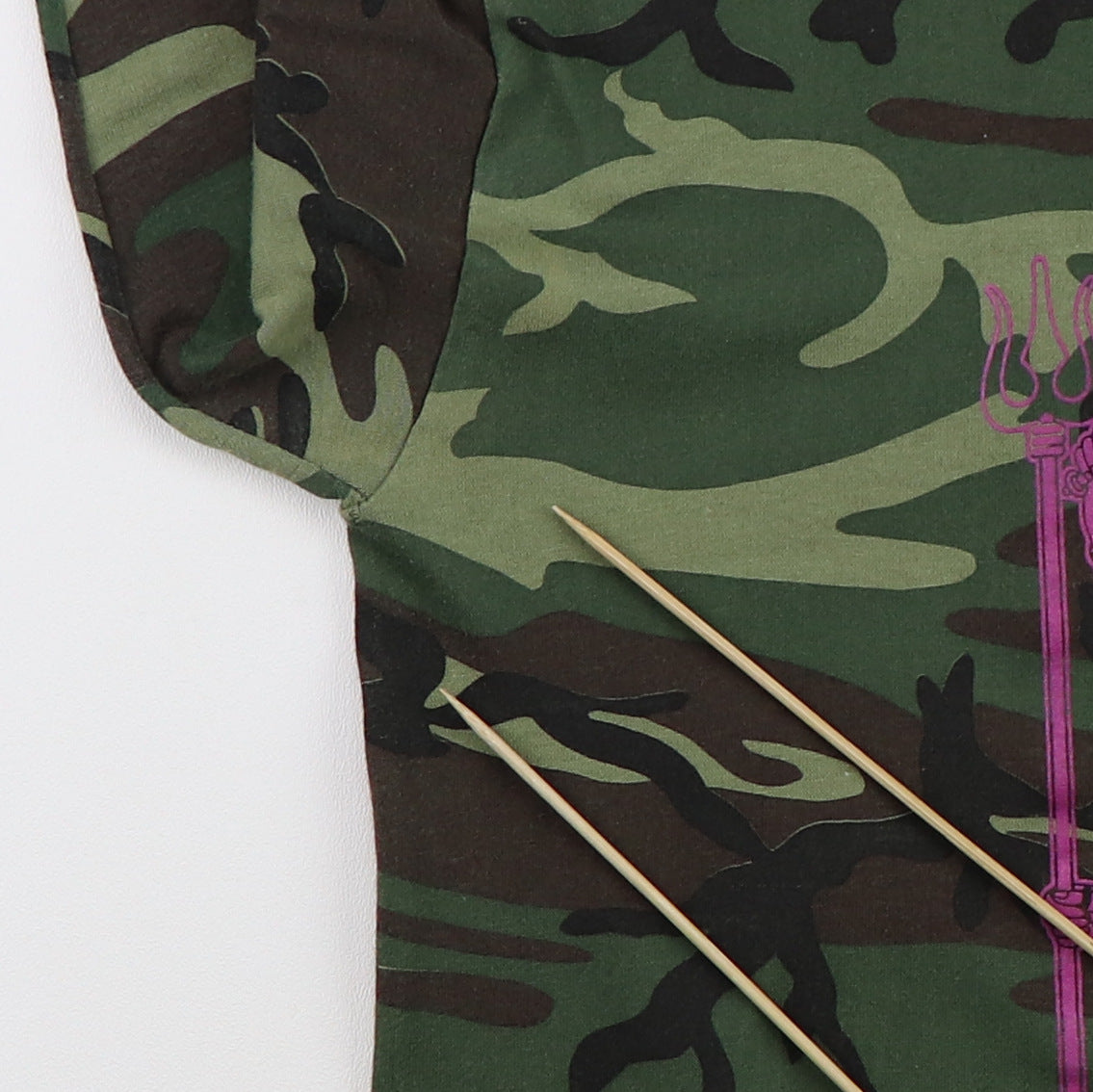 1980s Kali Hindu Goddess Camo Long Sleeve Shirt
