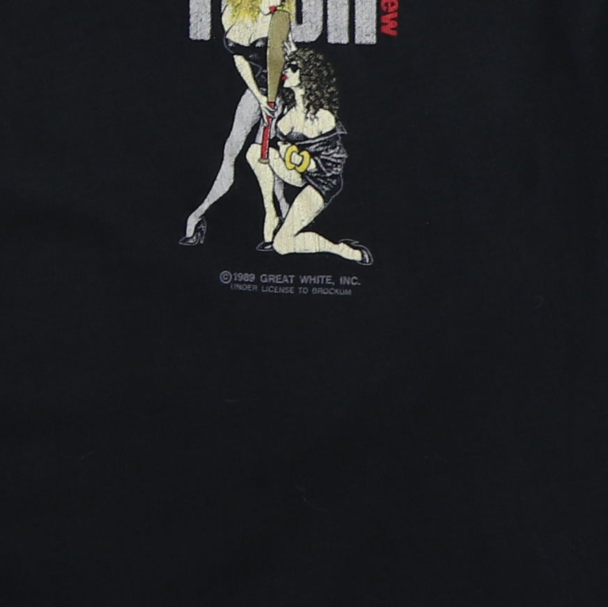 1989 Great White Double Header Tour Crew Shirt