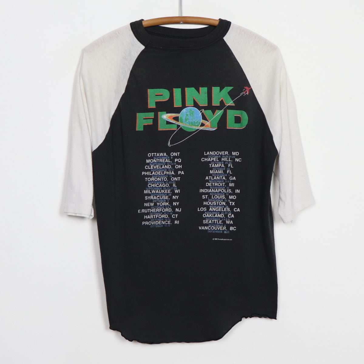 1987 Pink Floyd Momentary Lapse Of Reason Tour Jersey Shirt