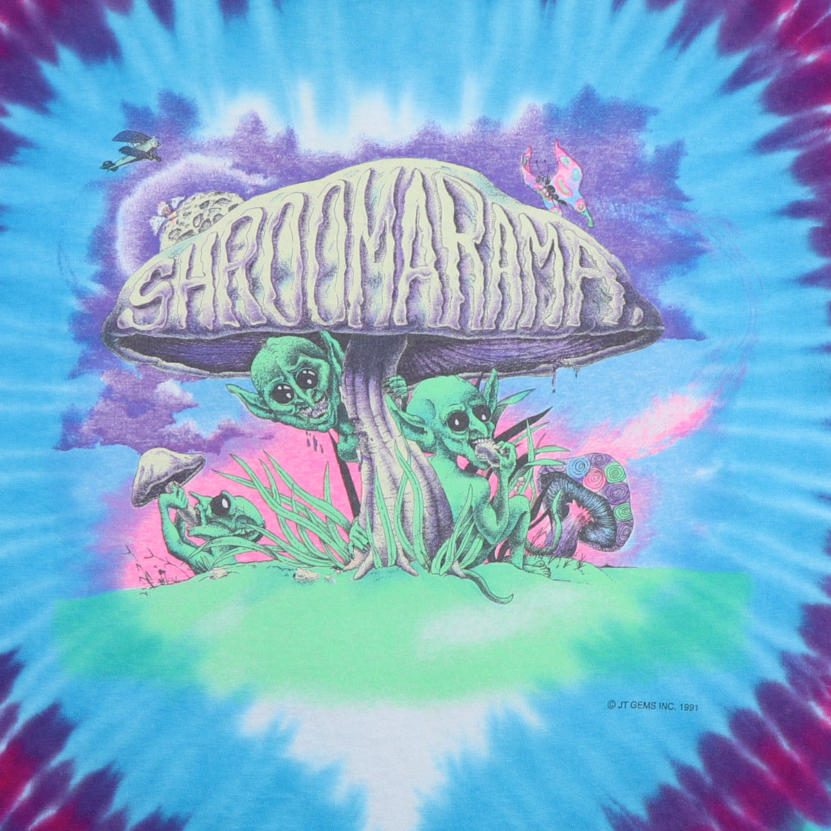 1991 Shroomarama Psychedelic Mushrooms Tie Dye Shirt