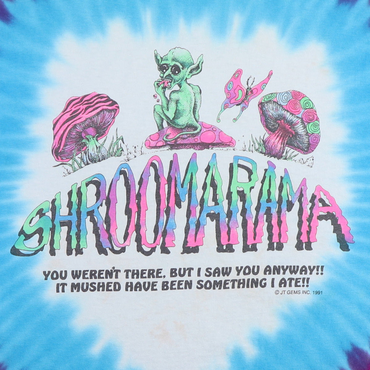 1991 Shroomarama Psychedelic Mushrooms Tie Dye Shirt