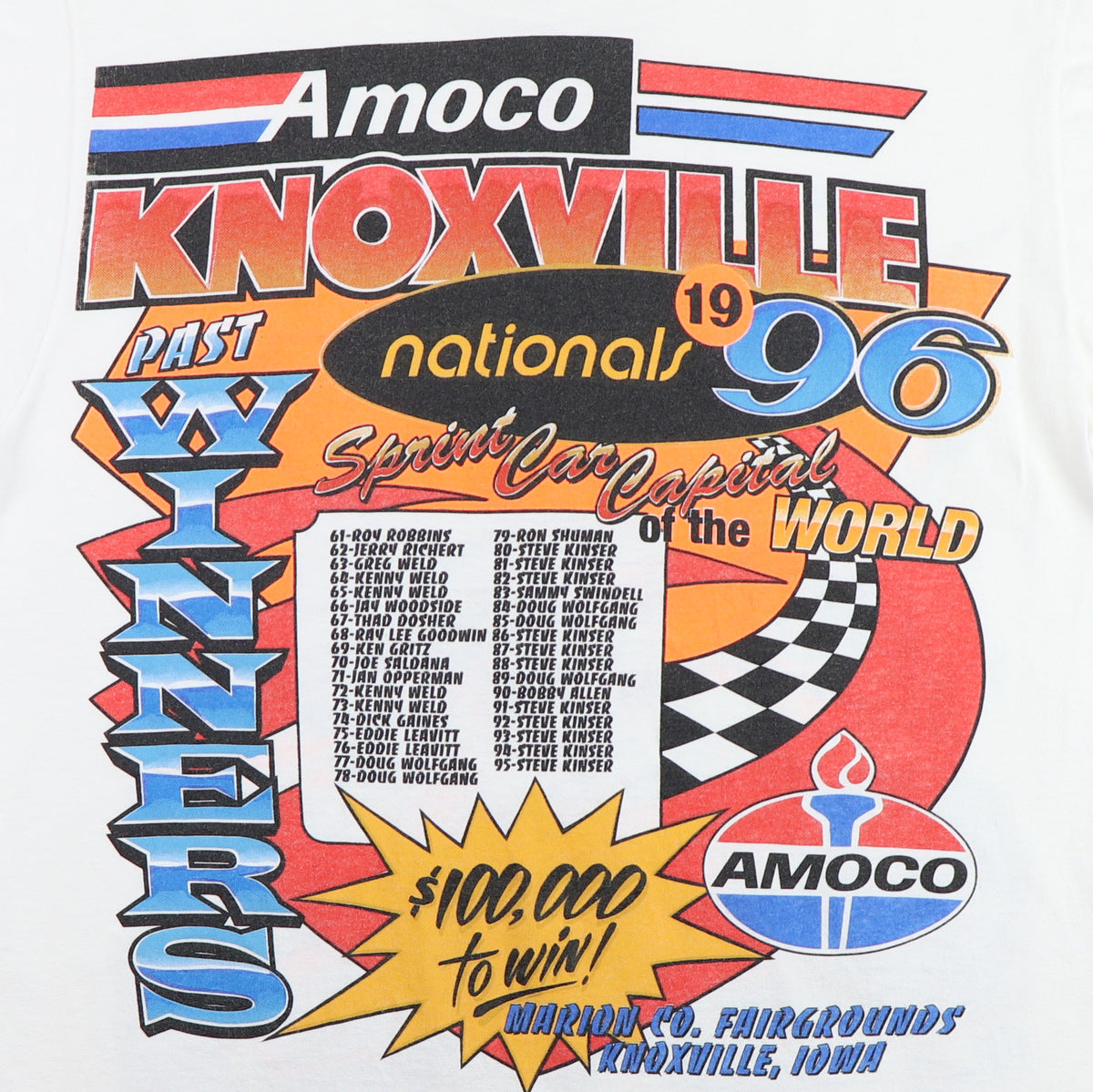 1996 Knoxville Nationals Sprint Car Race Shirt