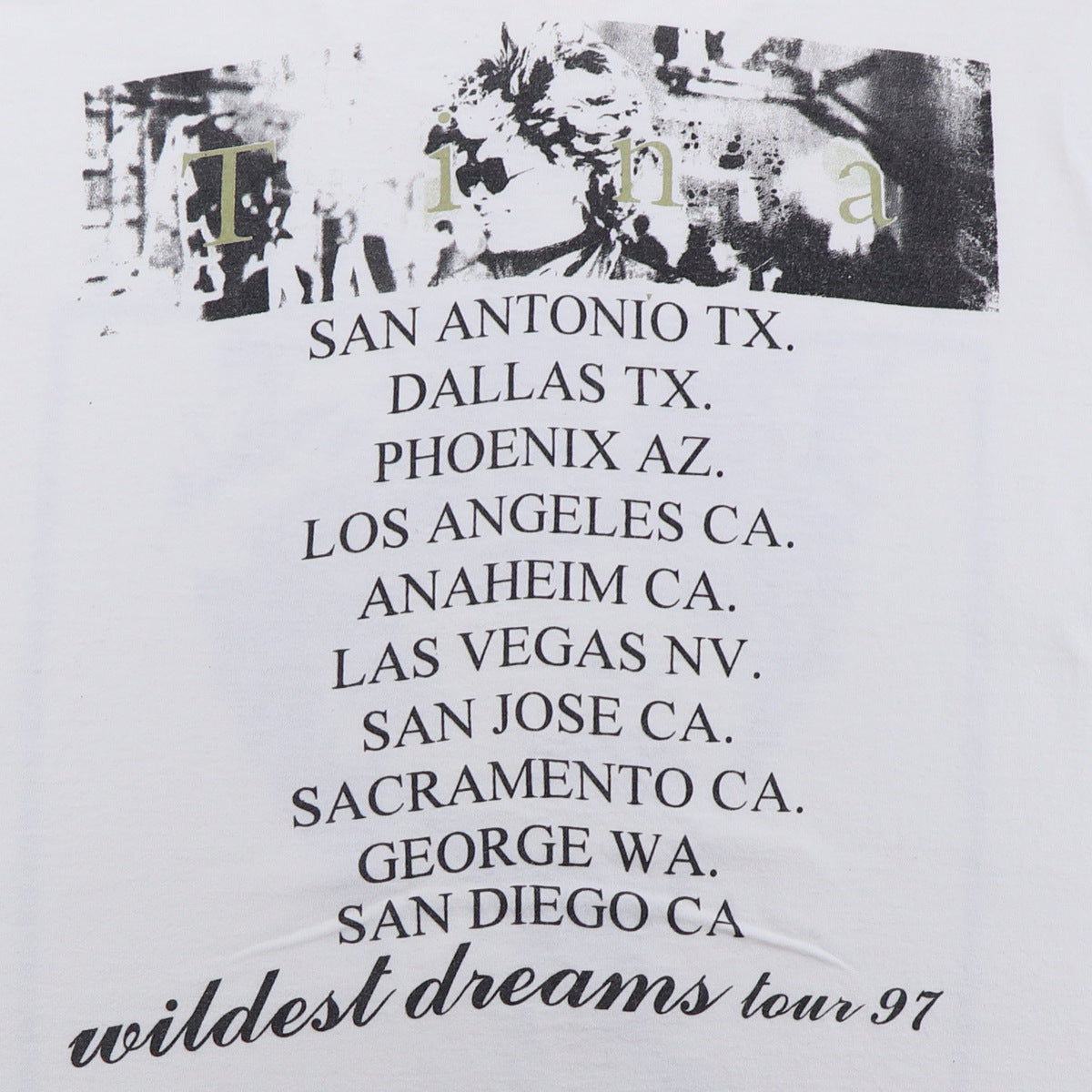 1997 Tina Turner Wildest Dreams Tour Shirt