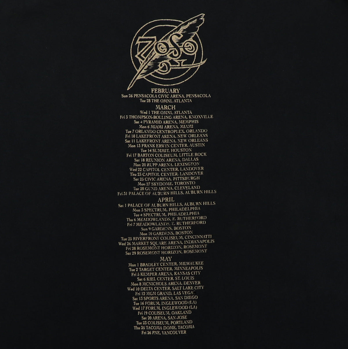 1995 Jimmy Page & Robert Plant Zoso Tour Shirt