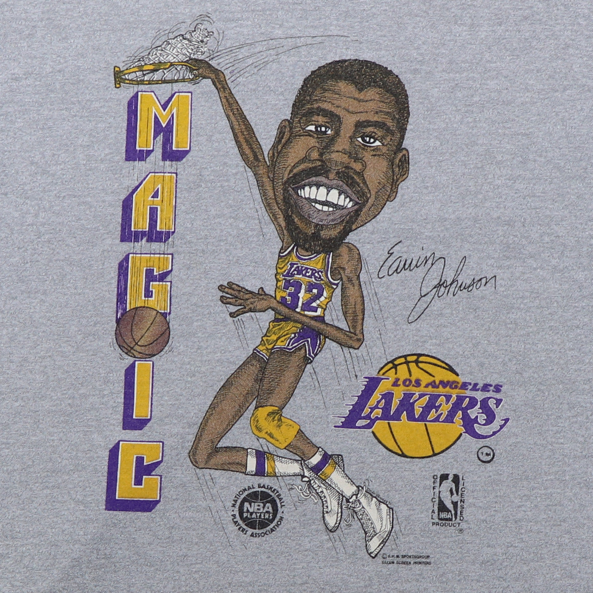 1980s Magic Johnson Los Angeles Lakers NBA Shirt
