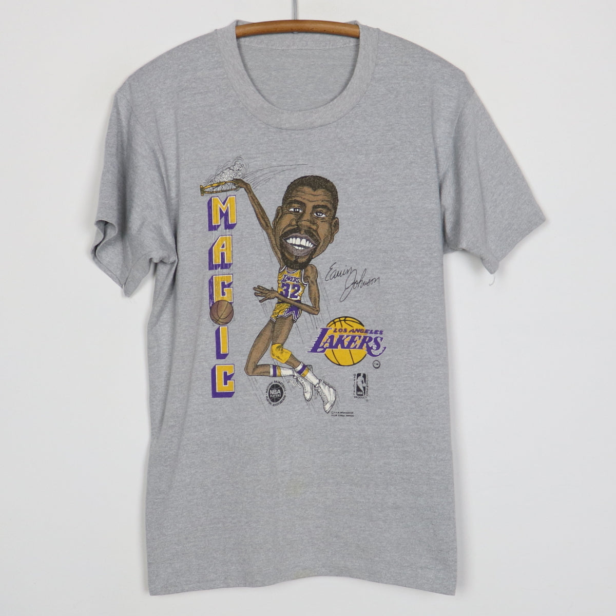 round-neck OLD SCHOOL NBA T SHIRT LAKERS LOS ANGELES