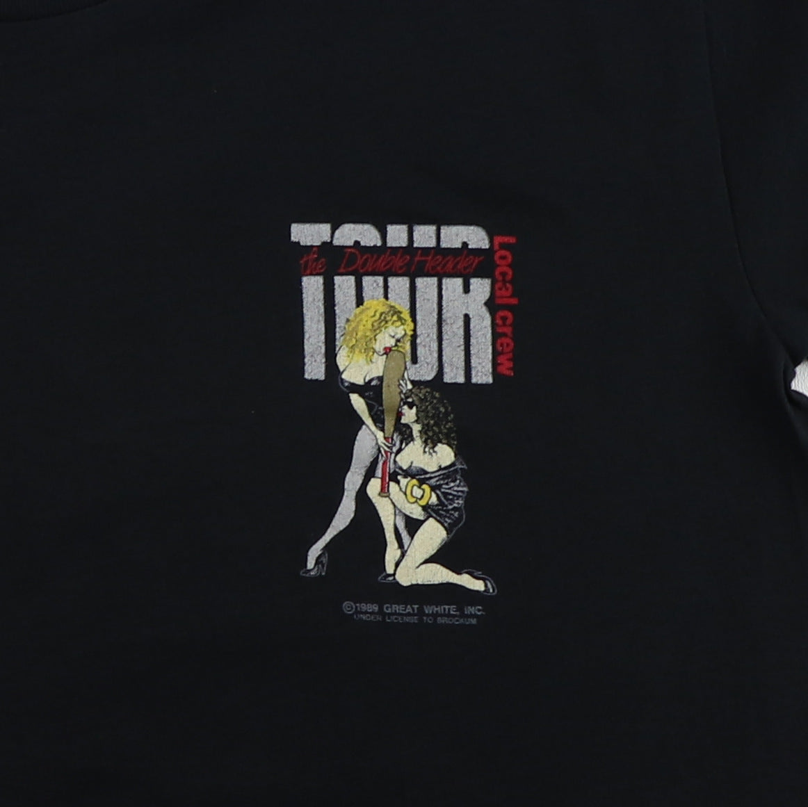 1989 Great White Double Header Crew Tour Shirt