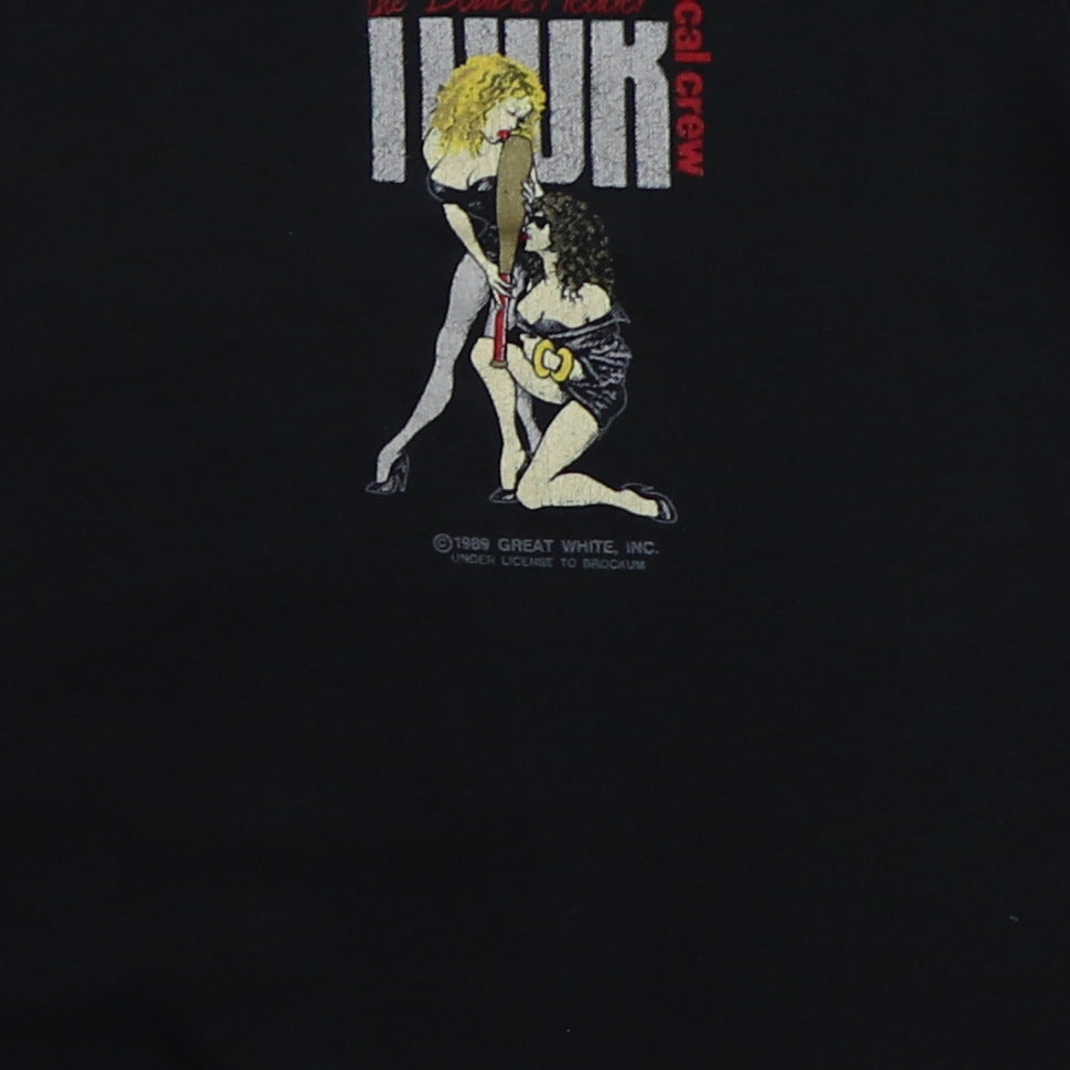 1989 Great White Double Header Crew Tour Shirt