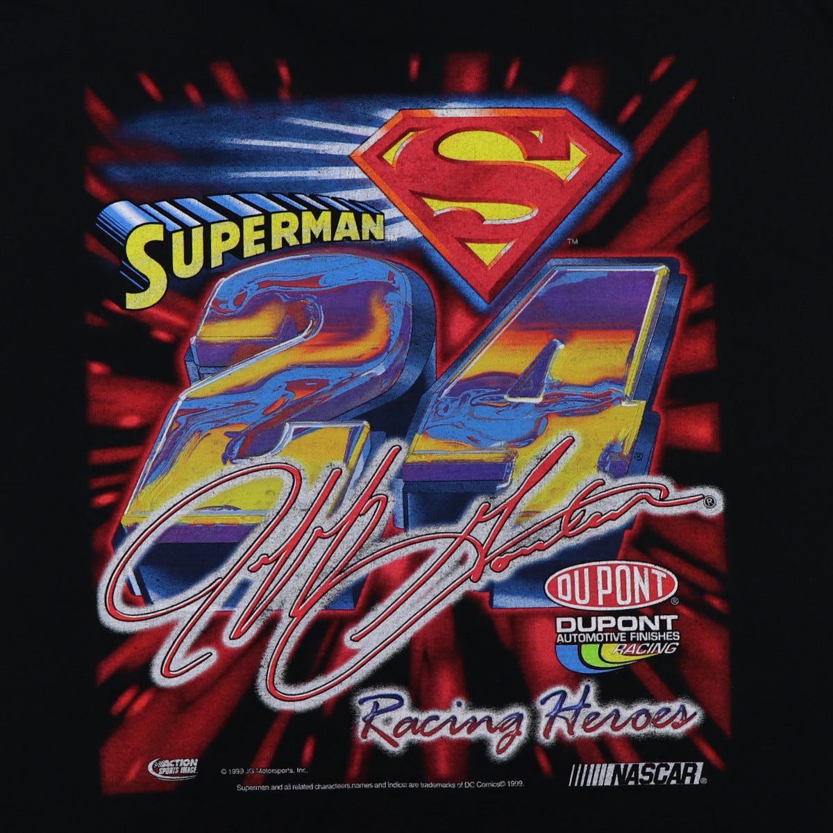 1999 Jeff Gordon Superman Nascar DC Comics Shirt