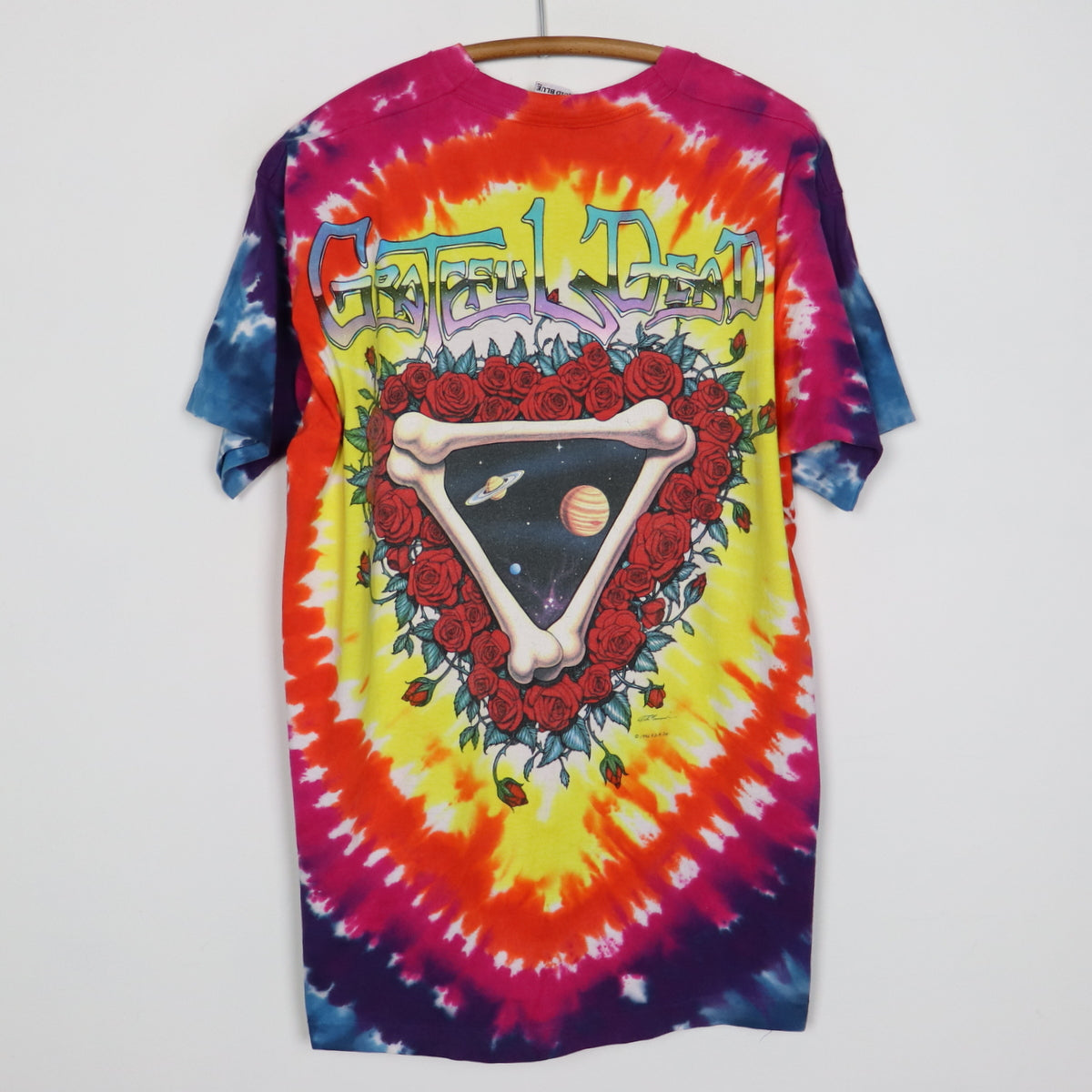 1992 Grateful Dead Space Your Face Liquid Blue Tie Dye Shirt
