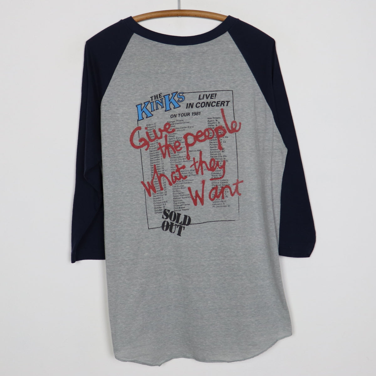 1981 The Kinks Give The People What They Want Tour Jersey Shirt