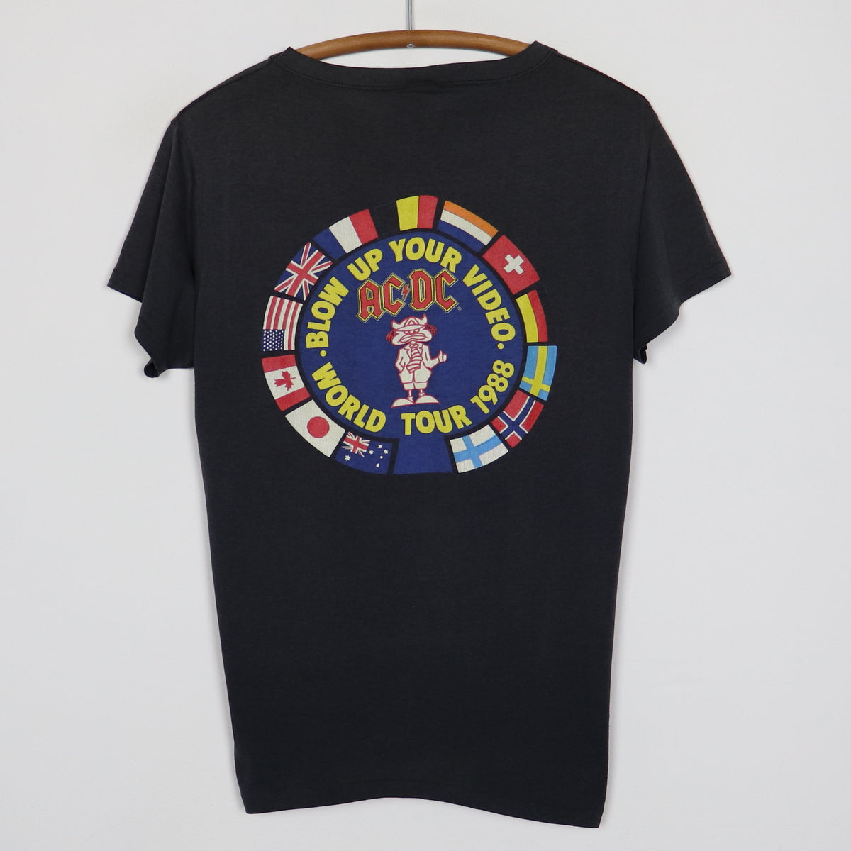 1988 ACDC Angus Young Blow Up Your Video World Tour Shirt