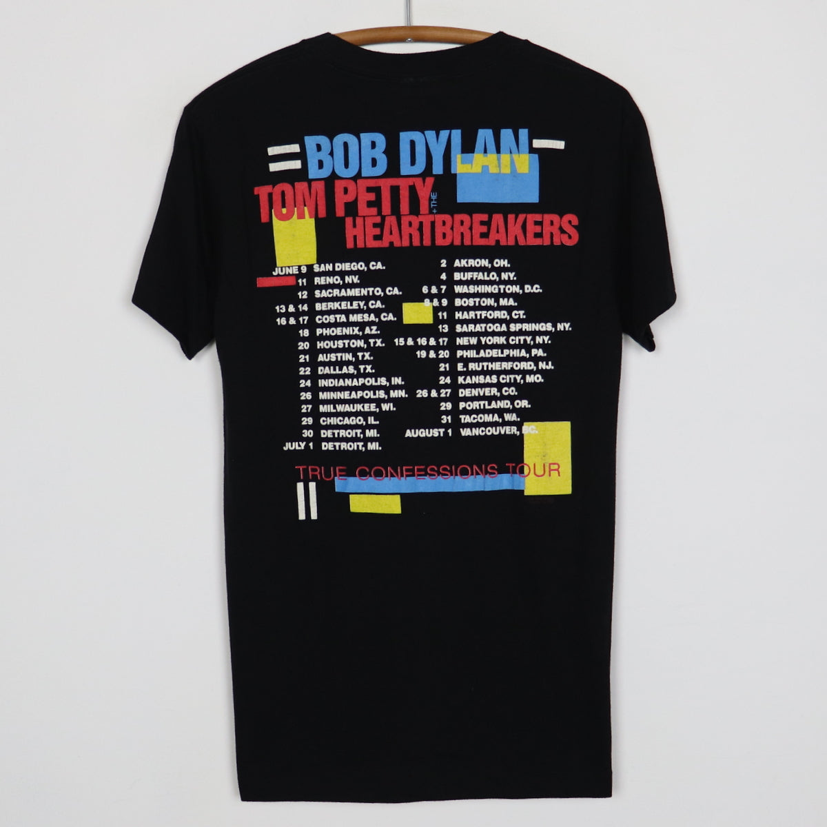 1986 Bob Dylan Tom Petty True Confessions Tour Shirt