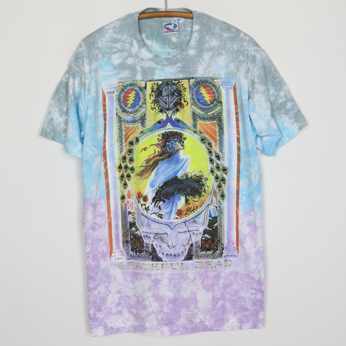 1995 Grateful Dead 30th Anniversary Tour Liquid Blue Tie Dye Shirt