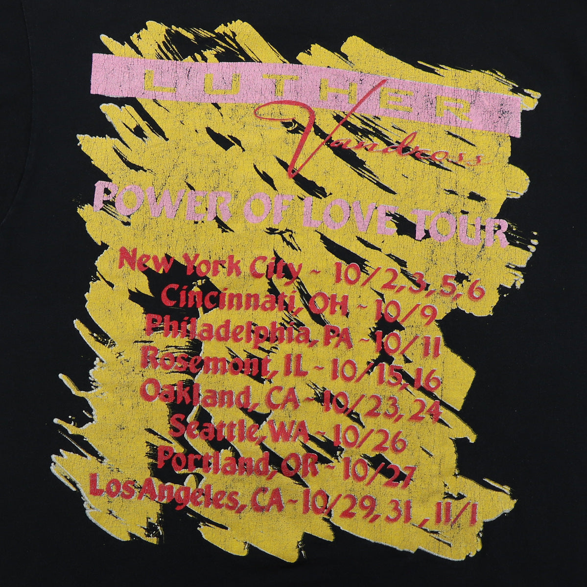 1991 Luther Vandross Power Of Love Tour Shirt