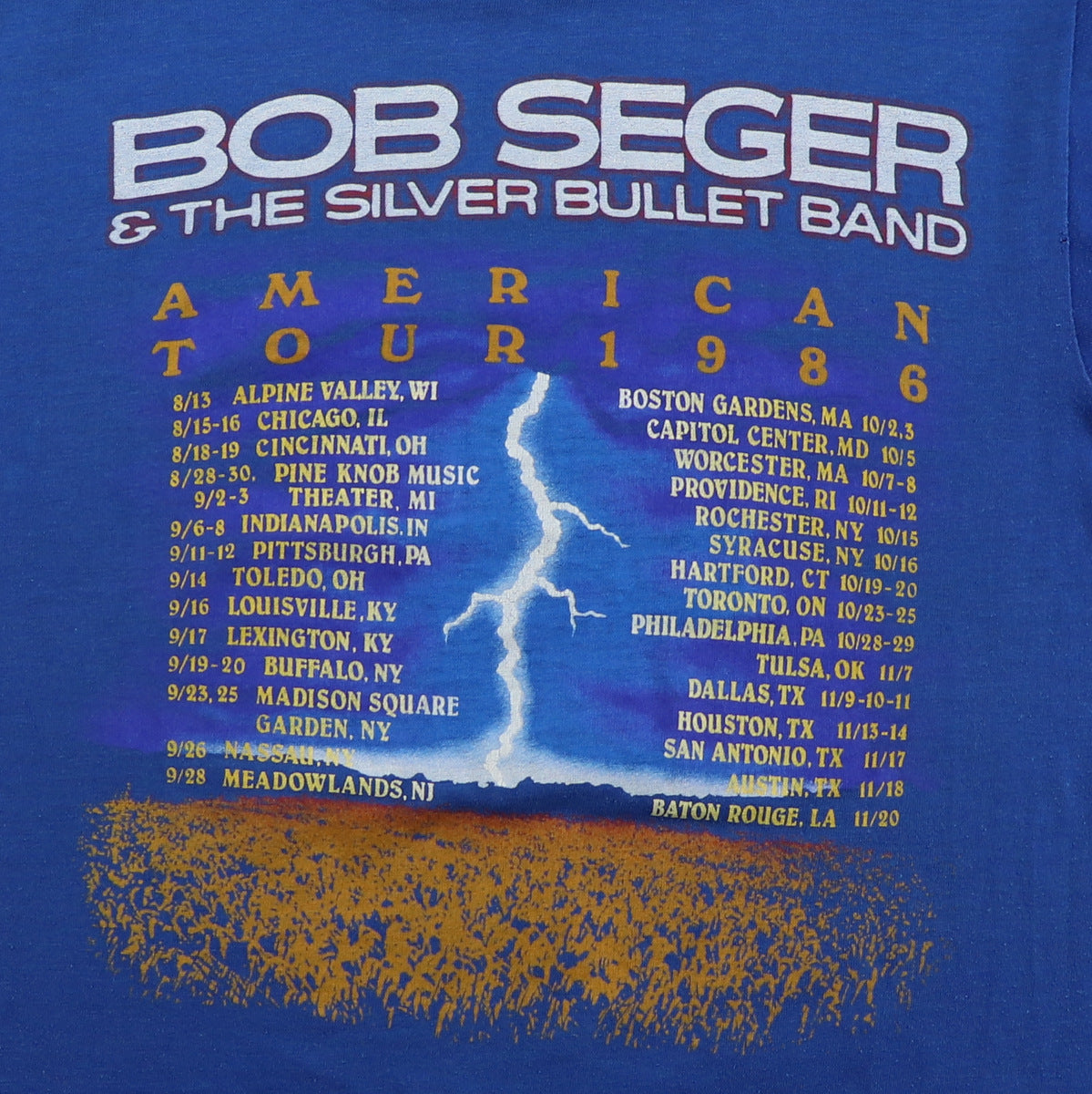 1986 Bob Seger & The Silver Bullet Band American Storm Tour Shirt