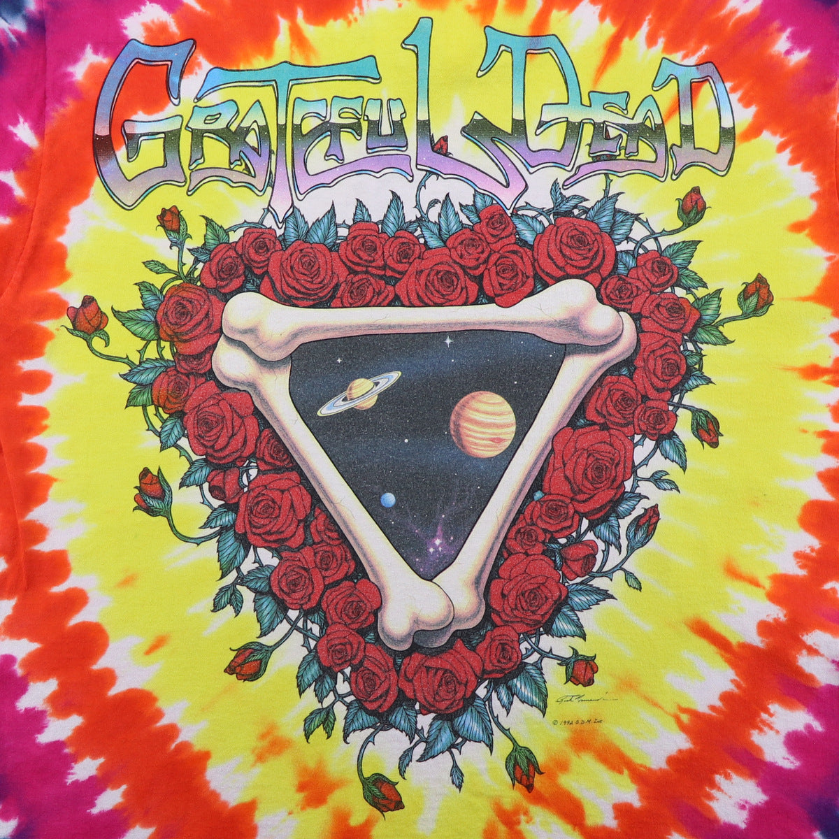 1992 Grateful Dead Space Your Face Liquid Blue Tie Dye Shirt