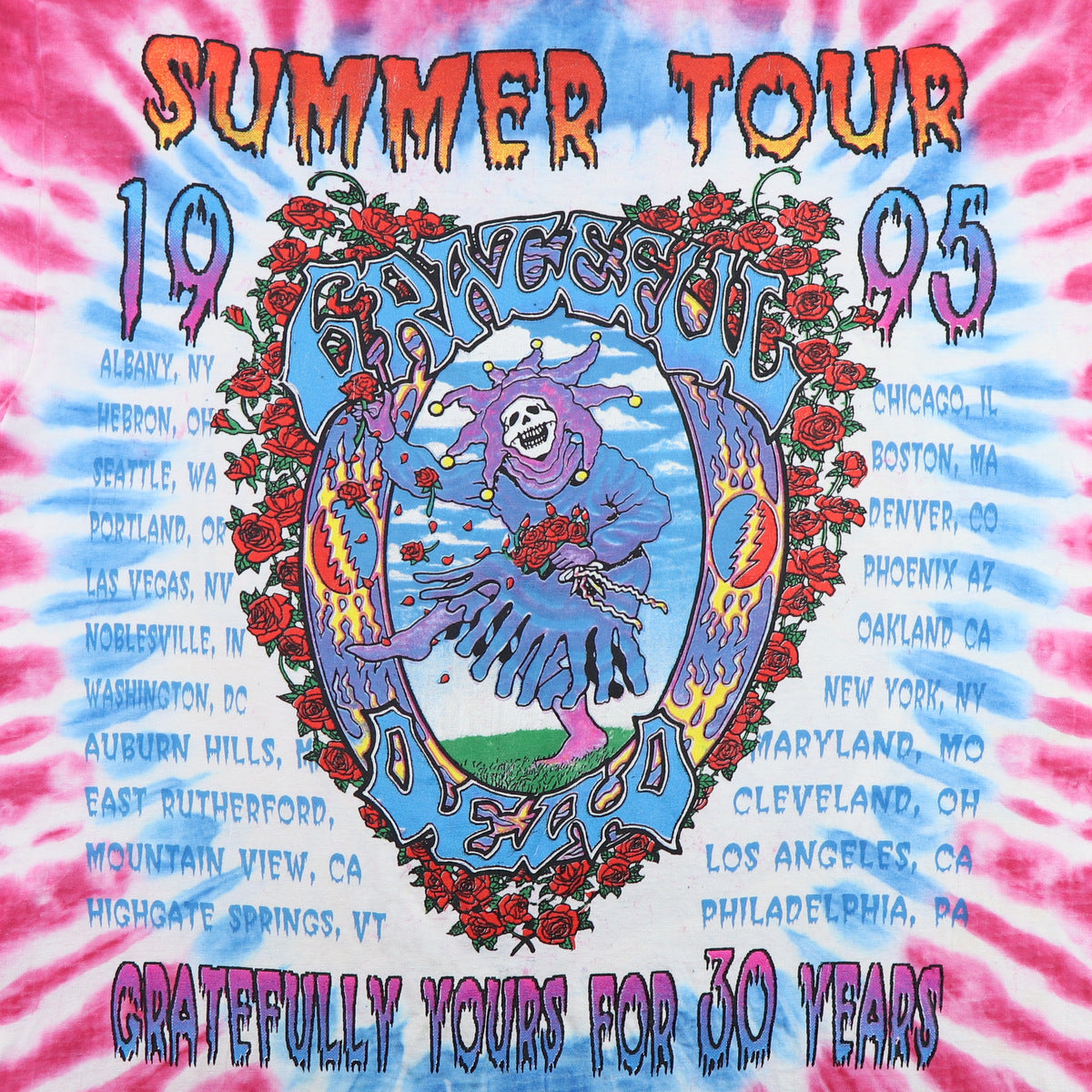 1995 Grateful Dead Summer Tour Tie Dye Shirt