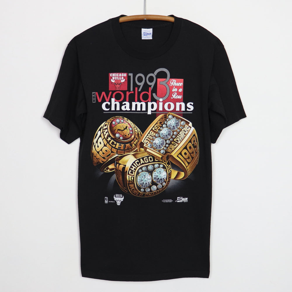 1993 Chicago Bulls Three In A Row World Champions Shirt