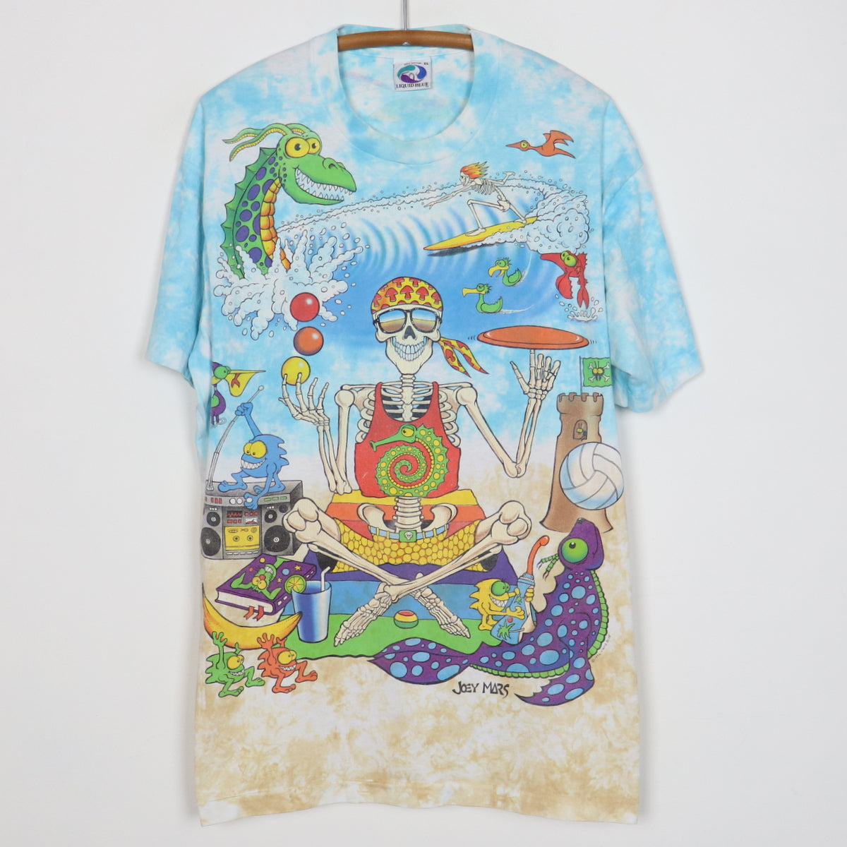 1993 Joey Mars All Over Print Liquid Blue Tie Dye Shirt