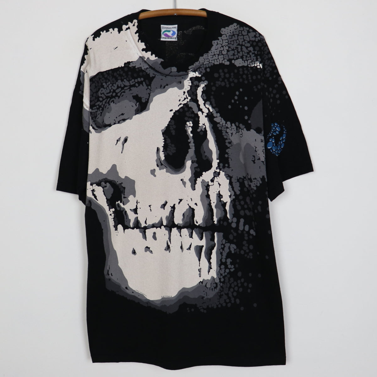 1992 Skull All Over Print Liquid Blue Shirt