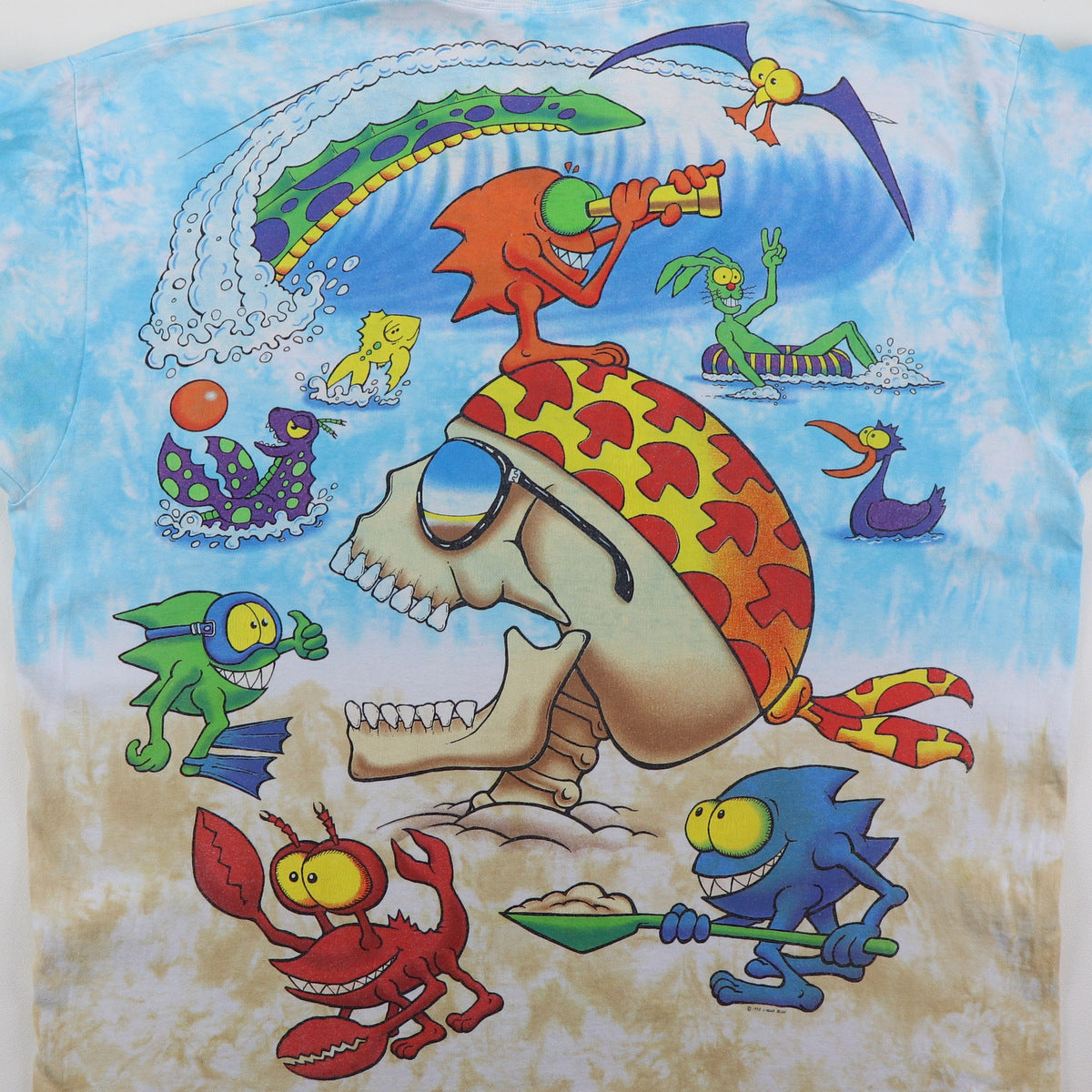 1993 Joey Mars All Over Print Liquid Blue Tie Dye Shirt