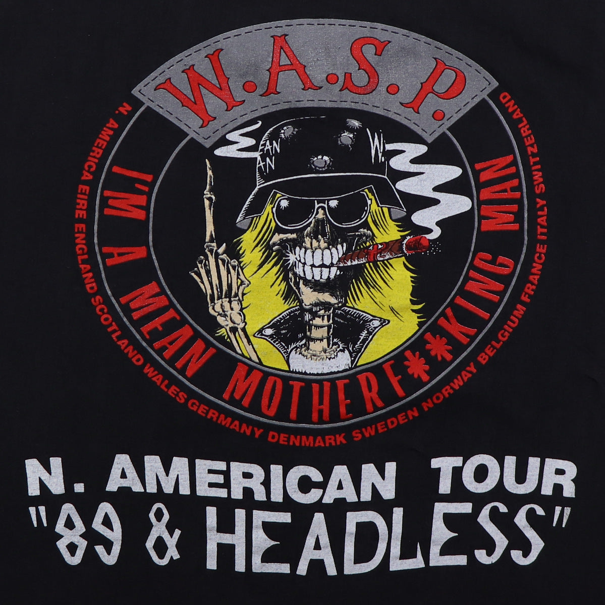 1989 WASP Mean Mother Fucking Man Tour Shirt