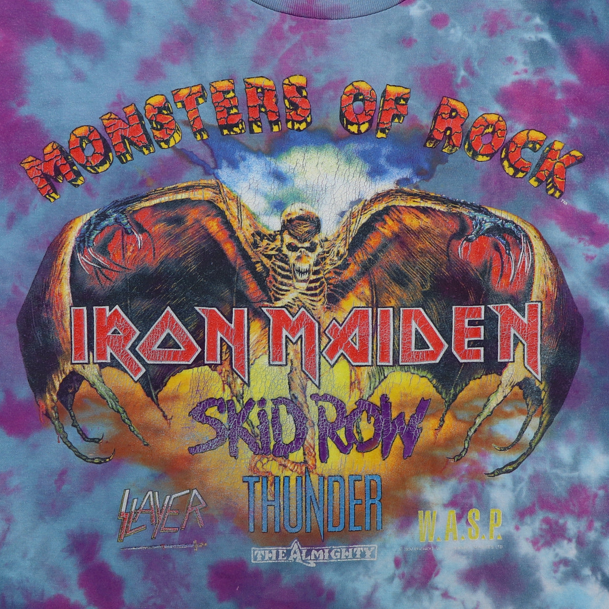 1997 Iron Maiden Monsters Of Rock Tie Dye Concert Shirt