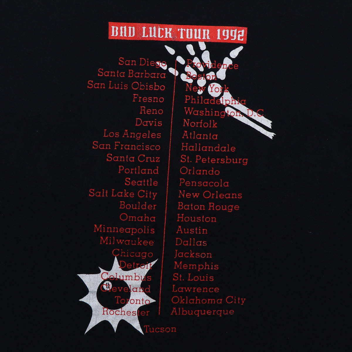 1992 Social Distortion Bad Luck Tour shirt