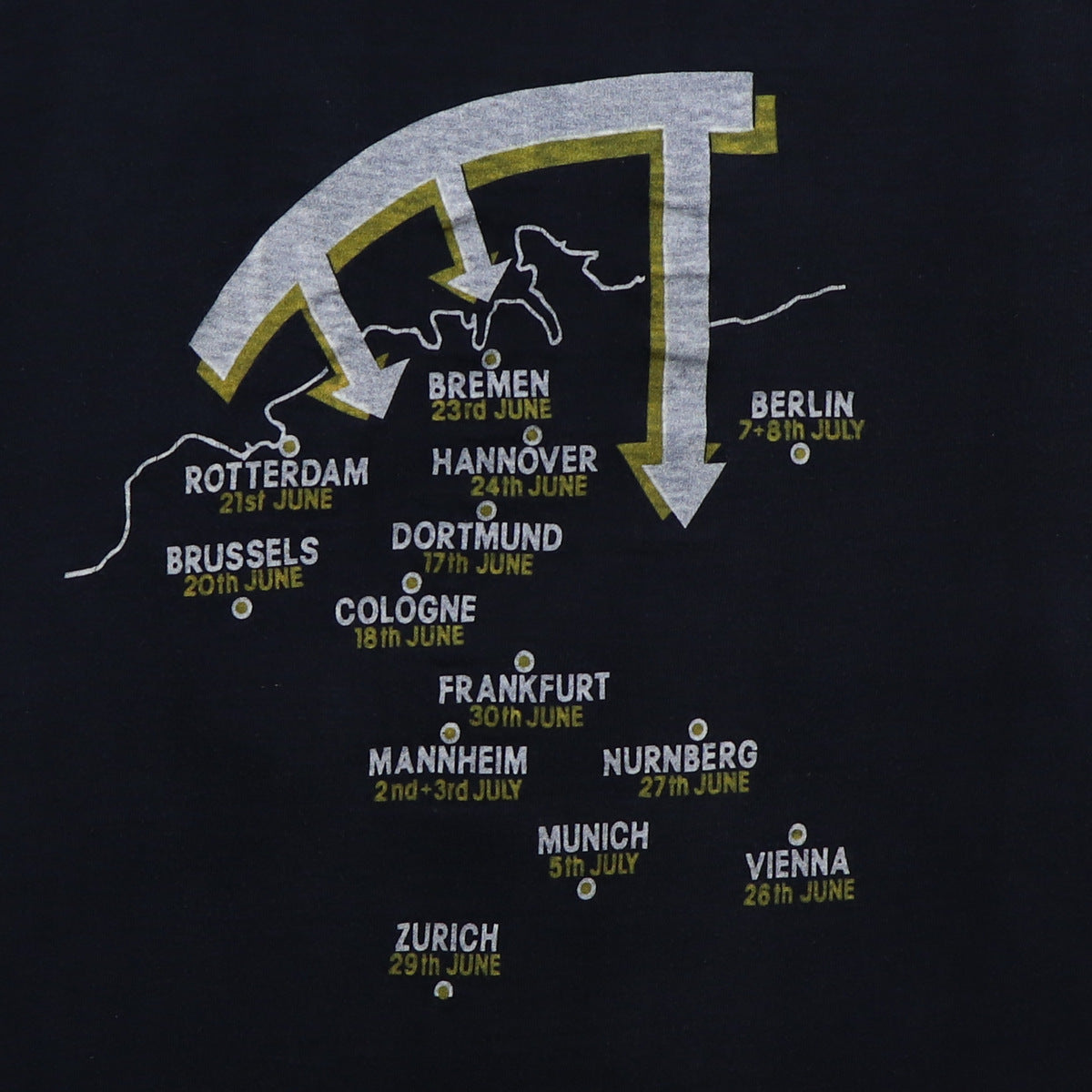 1980 Led Zeppelin Over Europe Tour Shirt