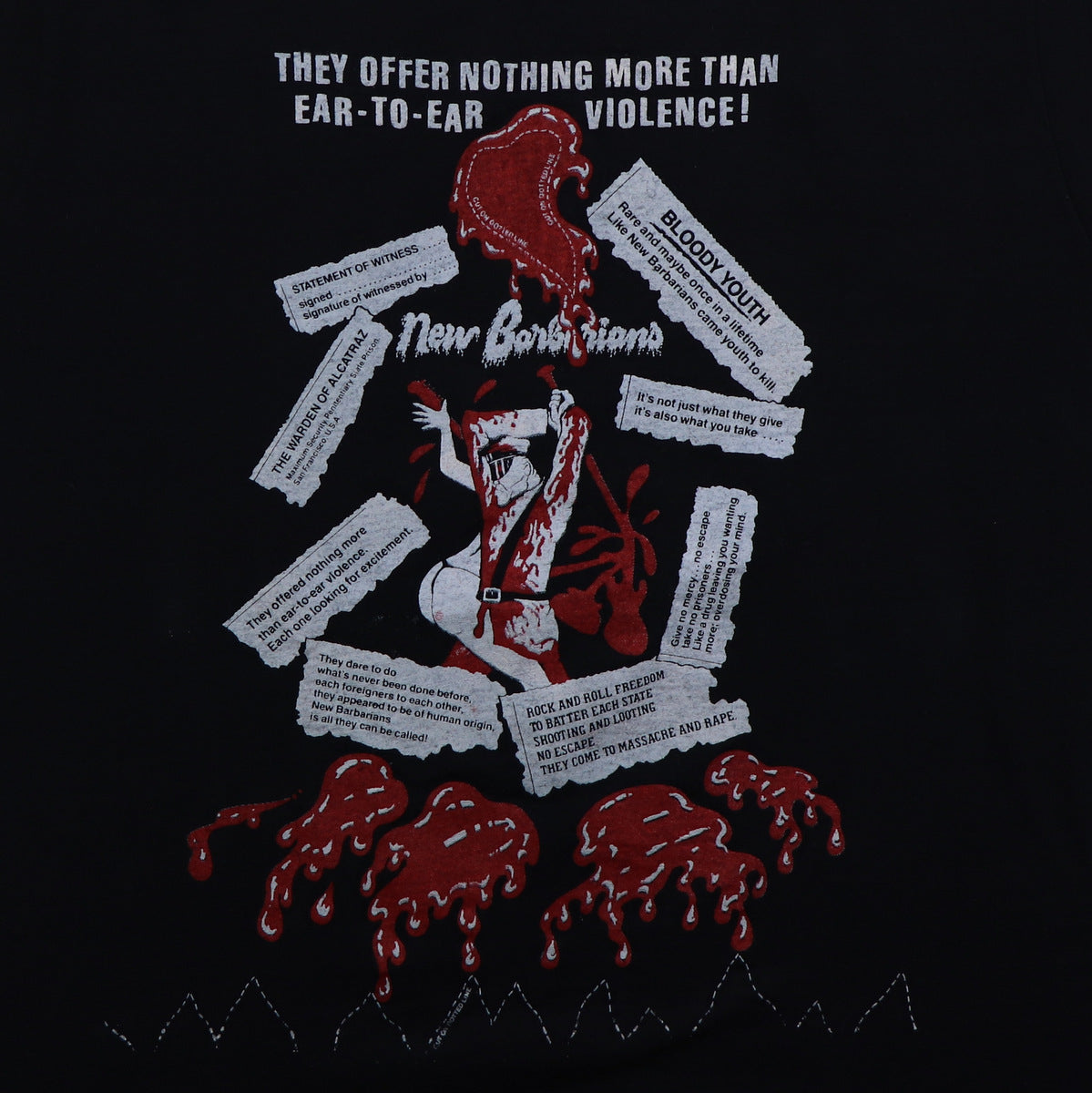 1979 New Barbarians Ear To Ear Violence Shirt