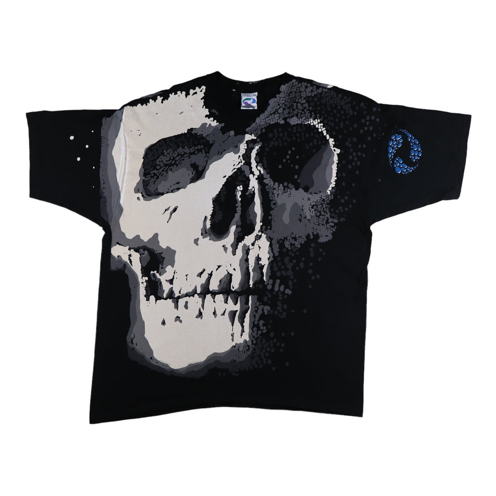 1992 Skull Liquid Blue Chris Pinkerton All Over Print Shirt