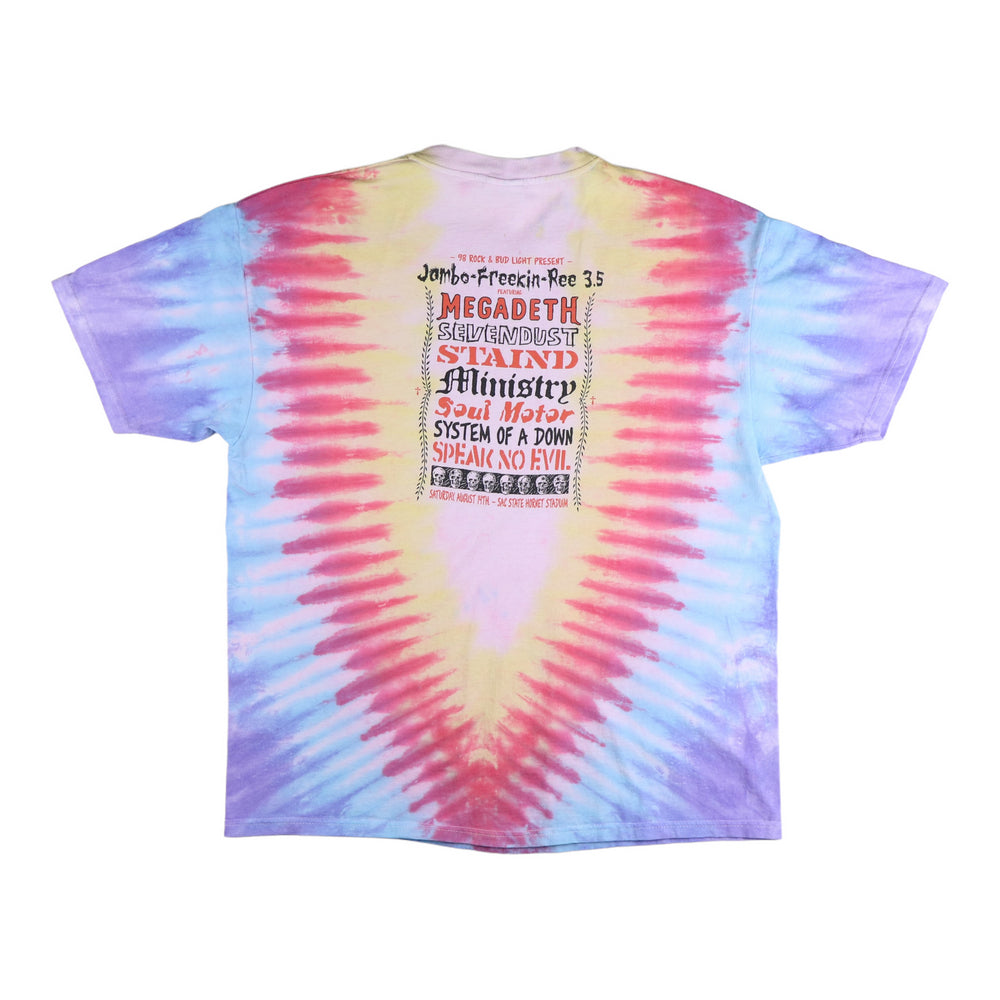 1998 Megadeth Jambo-Freakin-Ree Tie Dye Concert Shirt
