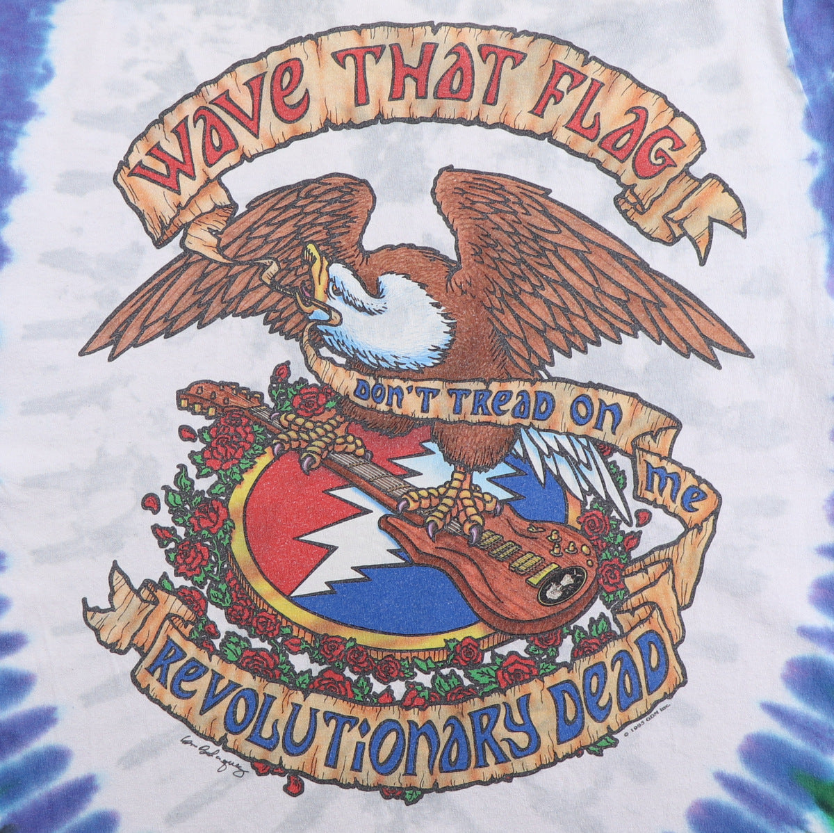 1993 Grateful Dead Revolutionary Dead Liquid Blue Tie Dye Shirt