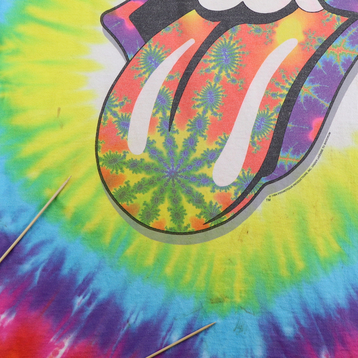 1994 Rolling Stones Liquid Blue Tie Dye Shirt