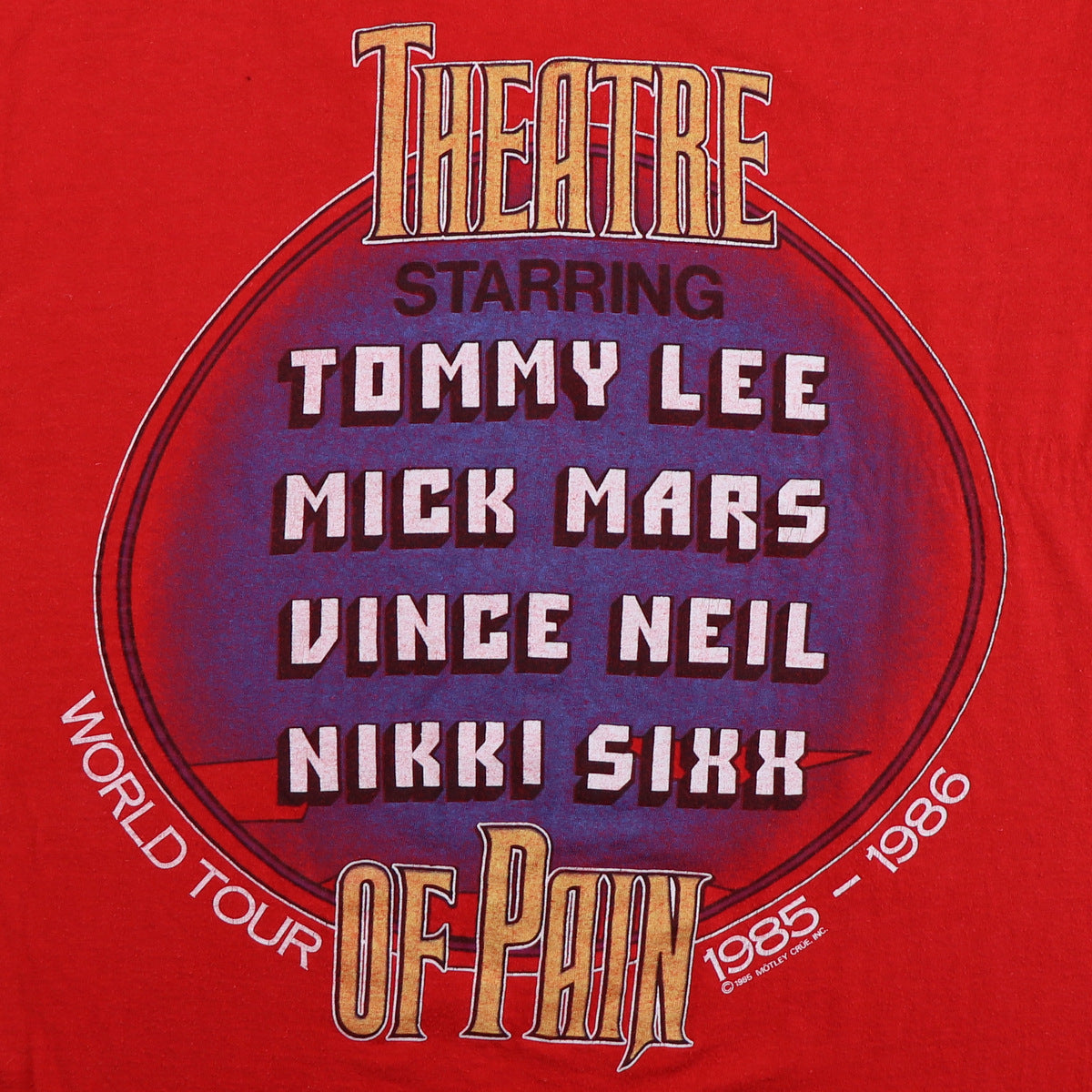 1985 Motley Crue Theatre Of Pain World Tour Shirt