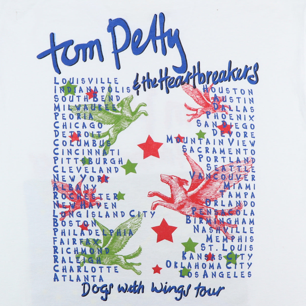 1995 Tom Petty Dogs With Wings Tour Shirt