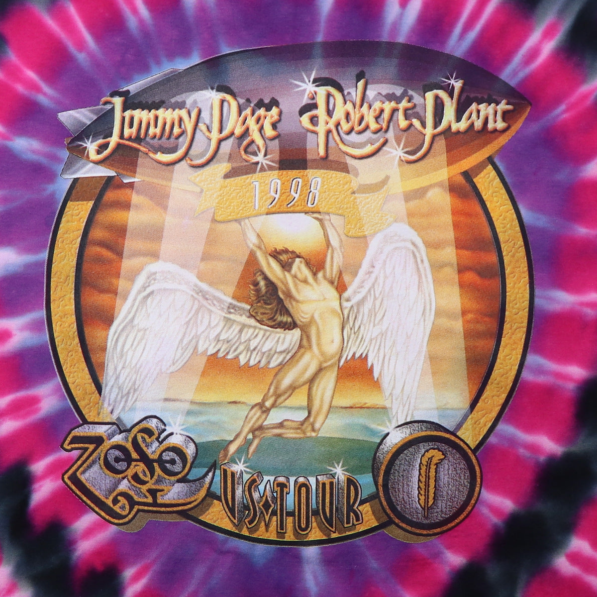 1998 Jimmy Page Robert Plant Tie Dye Tour Shirt